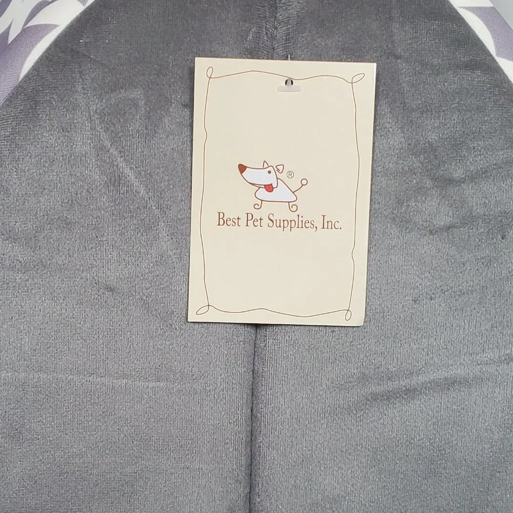 NWT Best Pet Supplies Linen Tent Covered Cat & Dog Bed with reversible mat gray